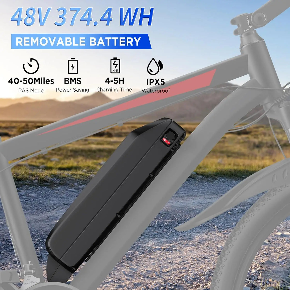 Ebike Adults 26in 1000W Motor 20MPH 50Miles 48V Battery 7-Speed Suspension LCD UL2849, Customized