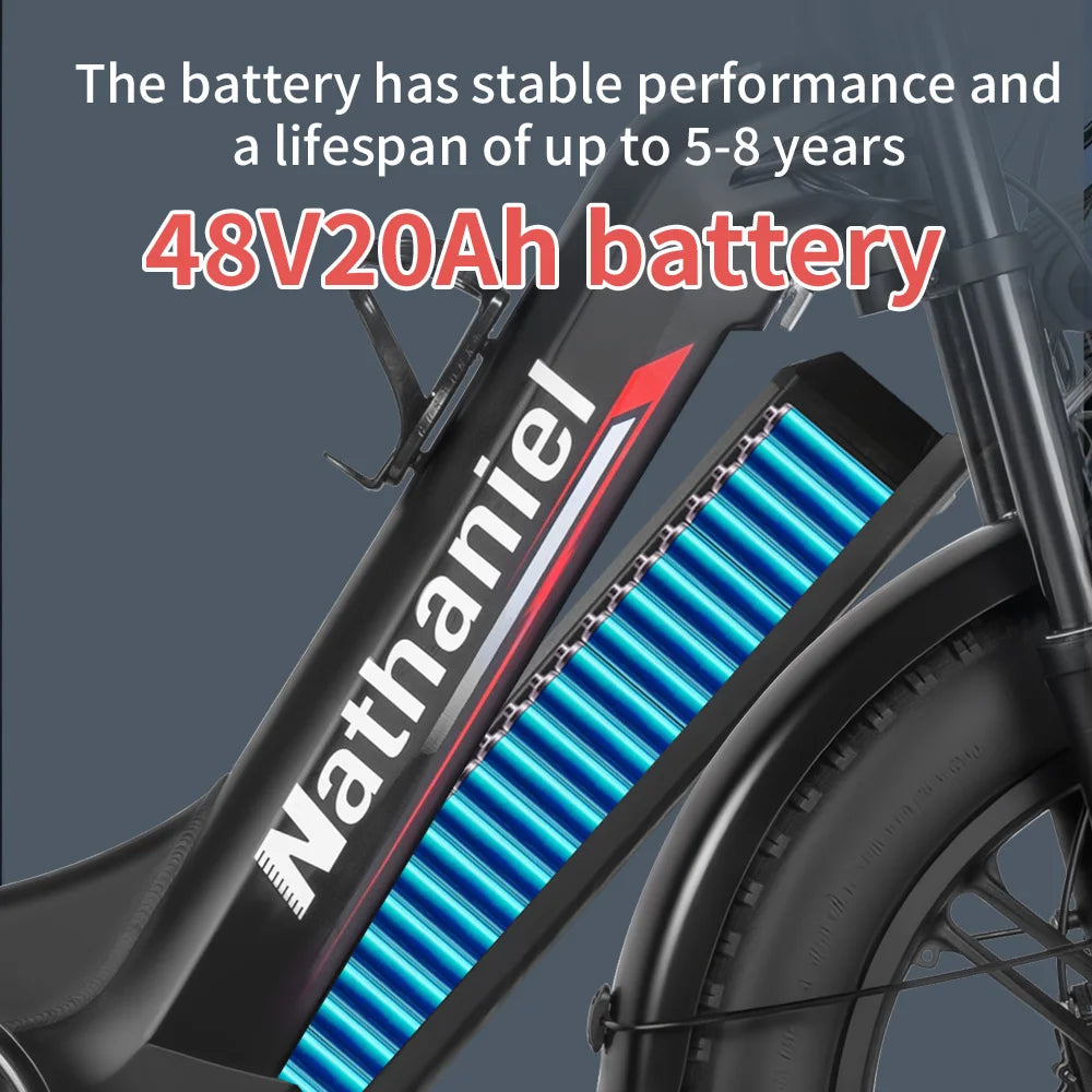 Nathaniel SYR08 E-Bike, Dual Motor 2000W, 20x4.0, 48V20AH Daily Commuting by Bicycle