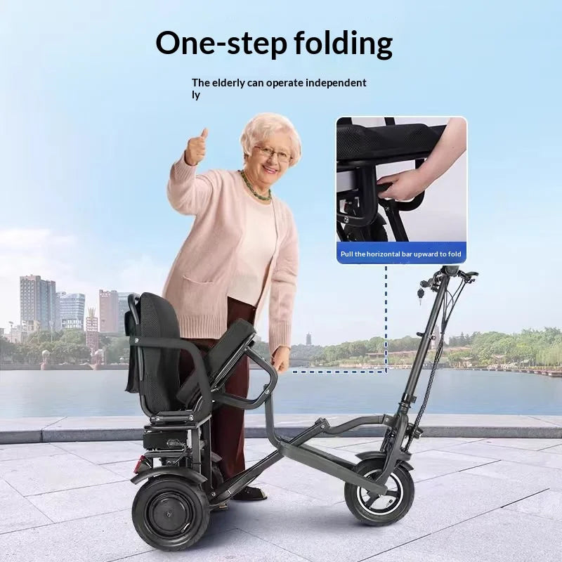 Lightweight foldable three-wheeled electric scooter, approved by airlines, suitable for the elderly, portable electric scooter