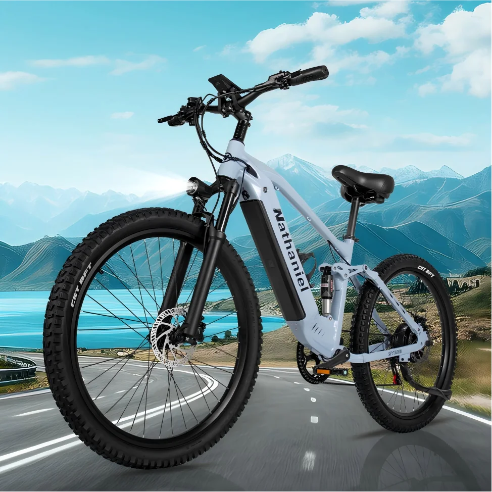 Nathaniel E-Bike,1000W Brushless Motor,27.5' Adult E-Mountain Bike,45Ah Large Capacity Batteries,7 Speed,45KM/H,Outdoor Trip Bik