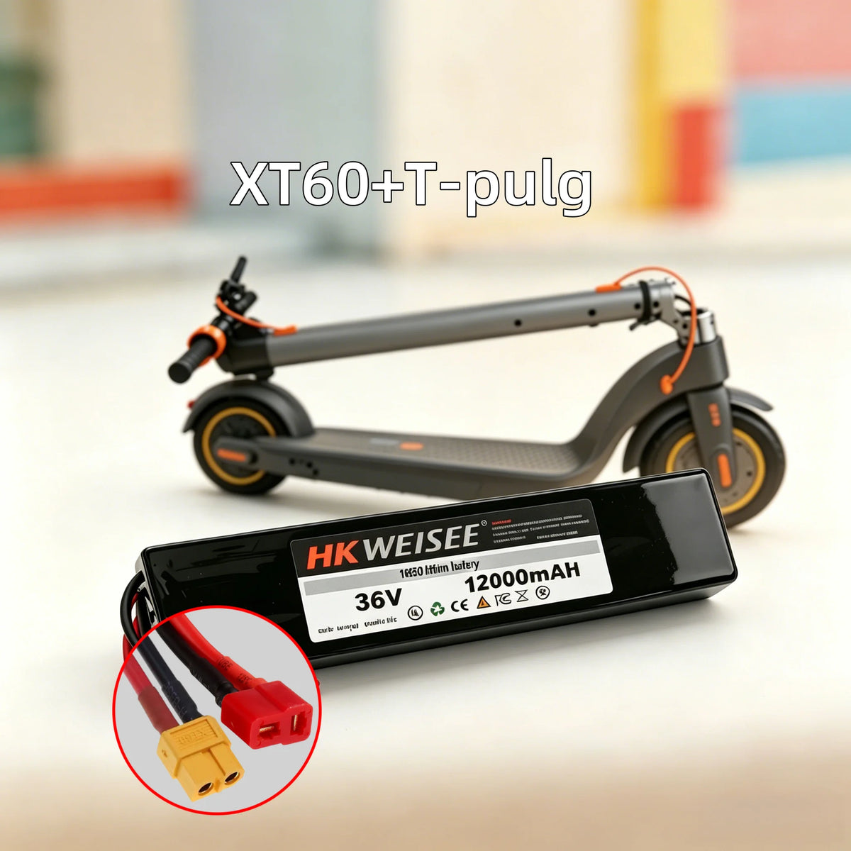 36V E-Scooter Battery Pack 12Ah Rechargeable Lithium‑ion High Capacity for Electric Kick Scooter with BMS for 250W-500W Motorsin