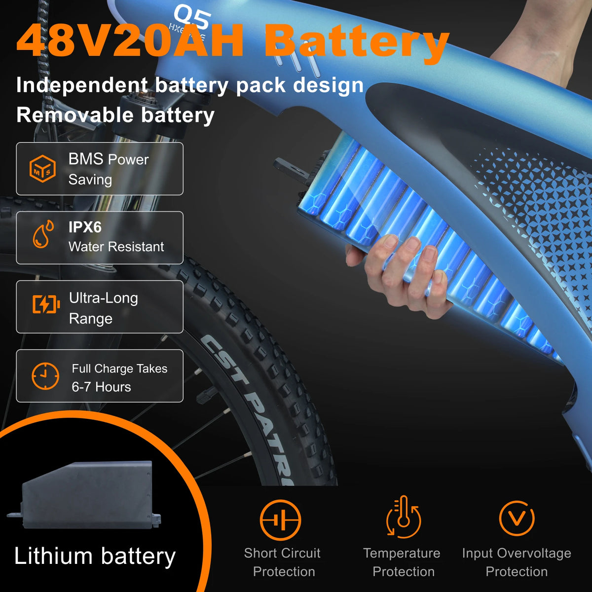 HX Q5 E Bike 2000W Adults Electric Bike 2000W 48V 20AH 27.5 Inch Electric Bicycle City E Bikes Mountain E Bikes
