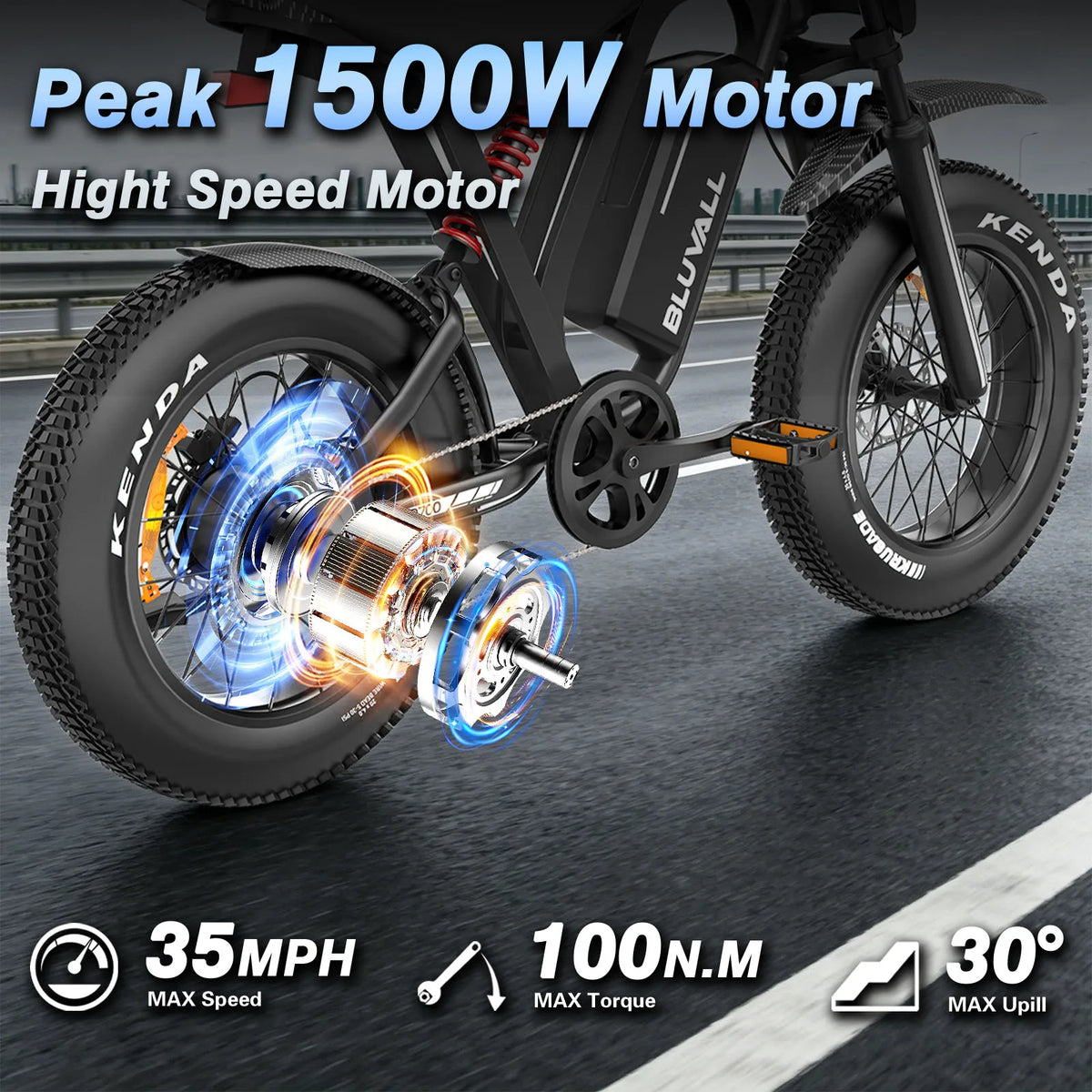 Off Road Electric Bike R700 20x4.0 Tire 1500W 52V25AH Large Capacity Battery Ebike Max 50KM/H 70KM Range Hydraulic Brake E-Bike