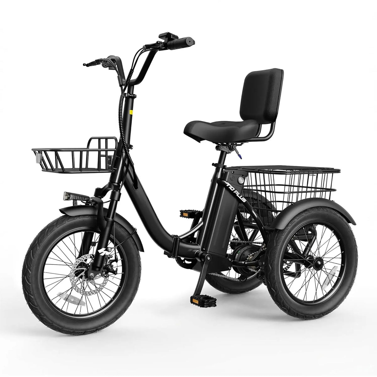 Electric Tricycle for Adults, Foldable Ebike with 1200W Peak Brushless Motor, 3 Wheel Step Thru Electric Trike with, Customized