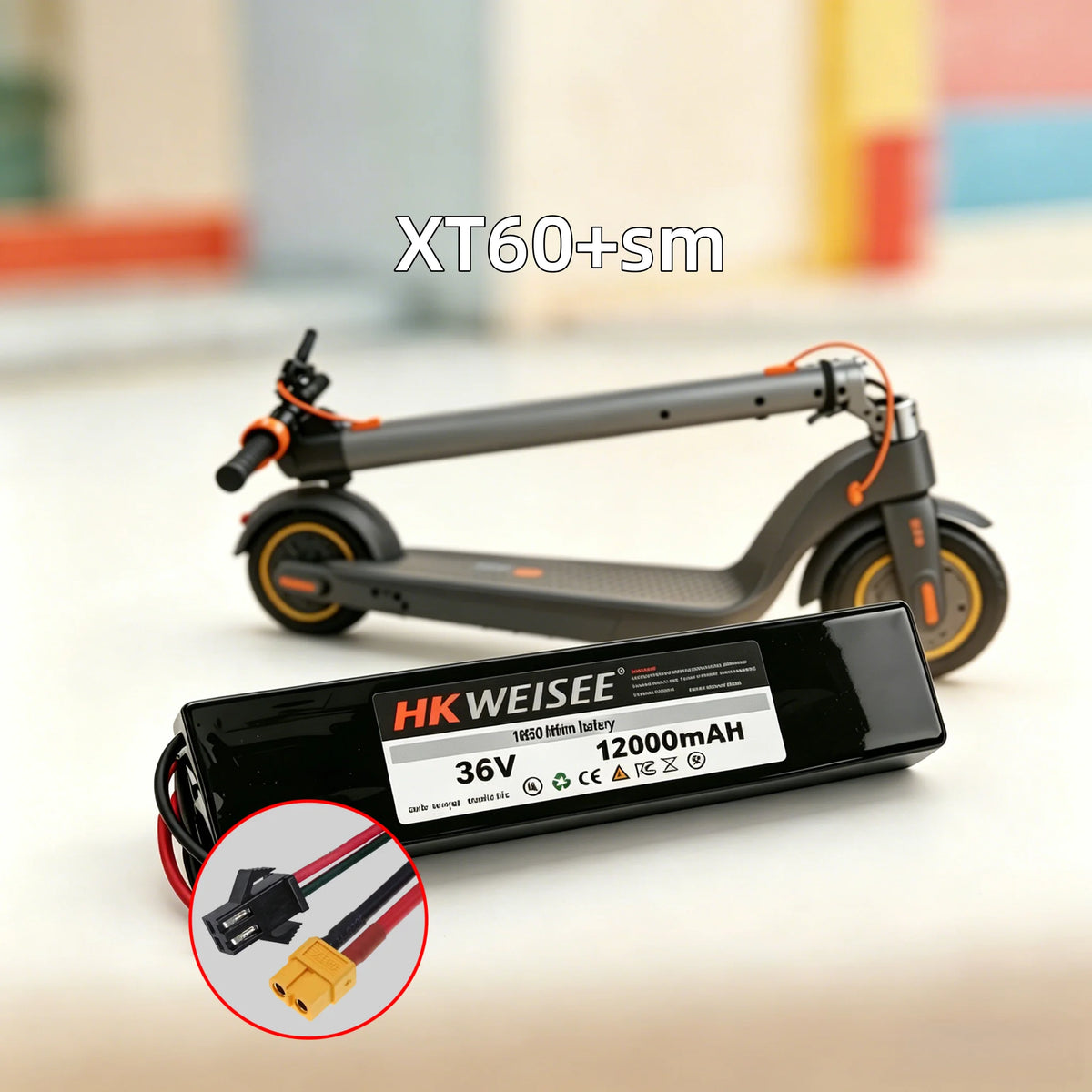 36V E-Scooter Battery Pack 12Ah Rechargeable Lithium‑ion High Capacity for Electric Kick Scooter with BMS for 250W-500W Motorsin
