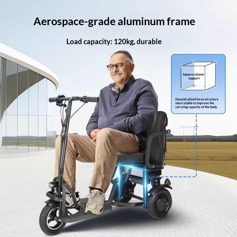 Lightweight foldable three-wheeled electric scooter, approved by airlines, suitable for the elderly, portable electric scooter