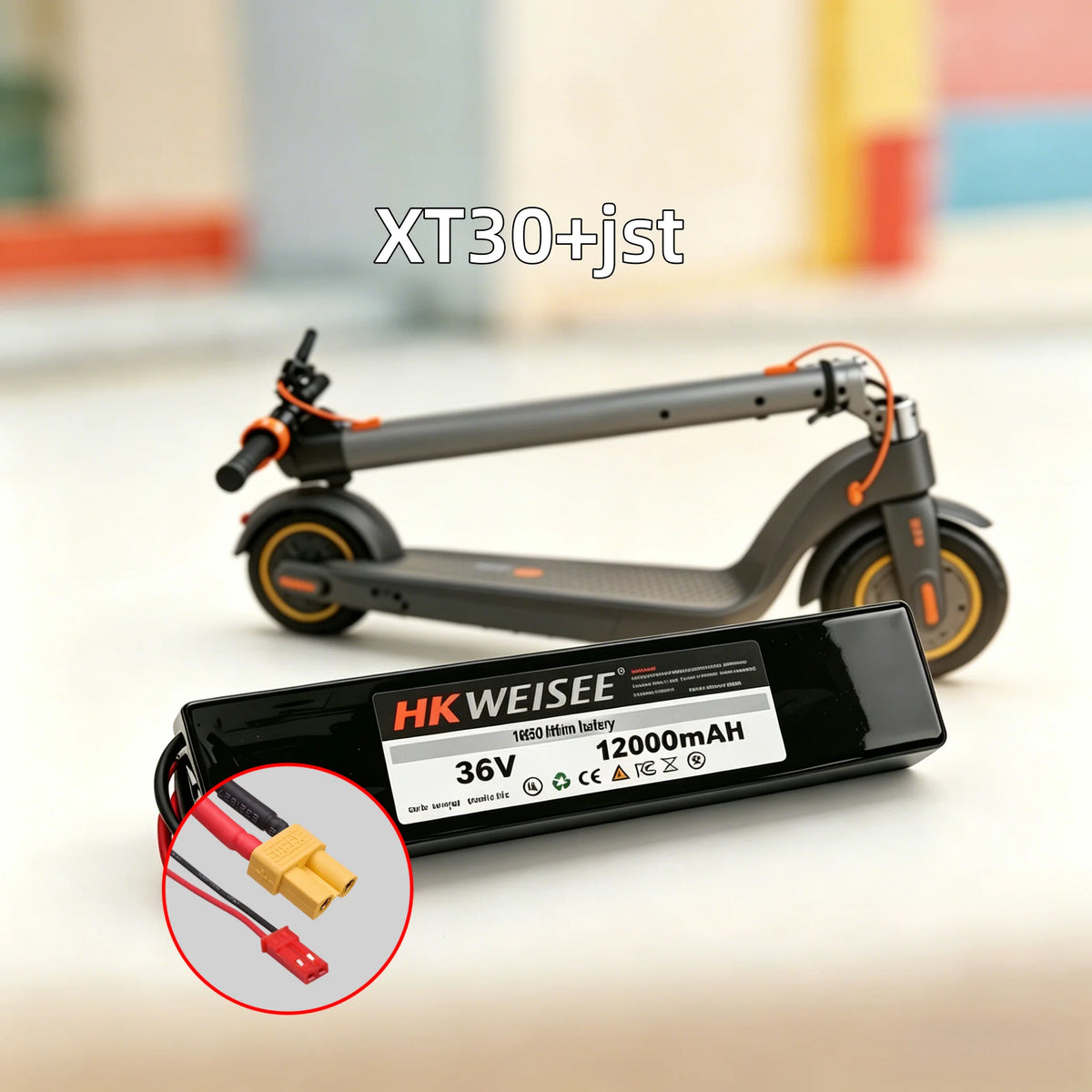 36V E-Scooter Battery Pack 12Ah Rechargeable Lithium‑ion High Capacity for Electric Kick Scooter with BMS for 250W-500W Motorsin